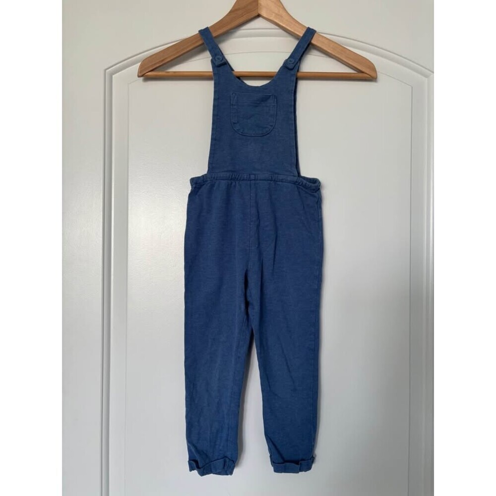 Hanna Andersson Blue Knit Cotton French Terry Overalls Jumpsuit - Size 90 (US 2T